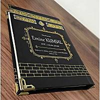 Kiiye zel isim baskl Yasin kitab Ciltli Kabe Kapak Siyah 13x17cm128 sayfa