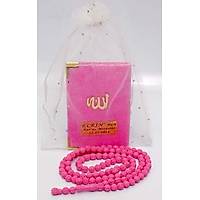 Kadife kapl MN BOY Yasin kitab set isimli 6x10 cm 128 sayfa