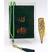 Pleksi isimli Kadife Yasin kitab PVC kutu inci Tesbihli anta Boy