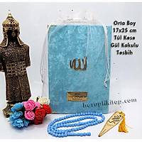 Byk Boy Kadife Yasin Kitab set isim plakal 17x25 cm 192 sayfa