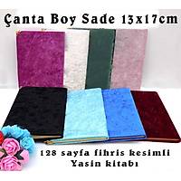 Kadife Kapl Yasin kitab Sade anta Boy 13x17 cm 128 sf.
