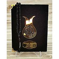 Lale desenli Kadife Kapl Yasin kitab Tl Keseli, Gl kokulu Tesbih