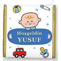 isimli Bebek ikolatas oval Teneke kutulu