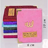 Kadife Kapl Mini cep  Yasin Kitab isim Yazl  6x10 cm128 sayfa