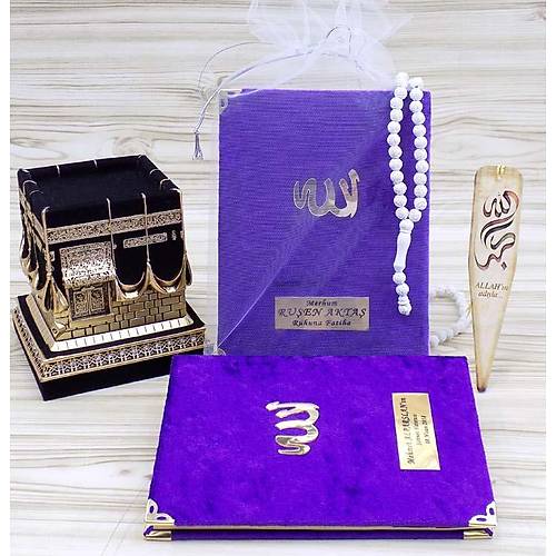 Kadife Yasin kitab Set Kapsamal 216 sayfa Tl kese Gl Kokulu Tesbih