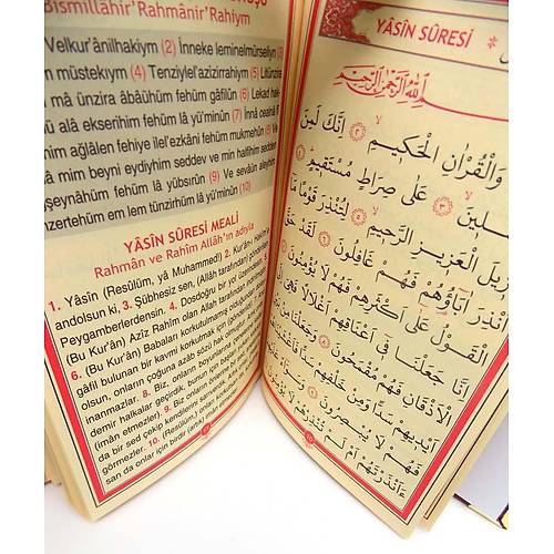 Kapaklı Yasin kitabı Allah Lafızlı isimli 128 sayfa 13x17 cm