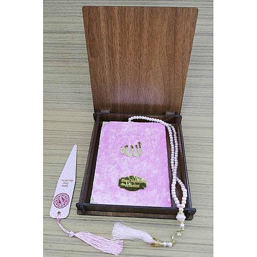 Kadife Yasin Kitab isimli inci tesbihli Ahap Kutulu