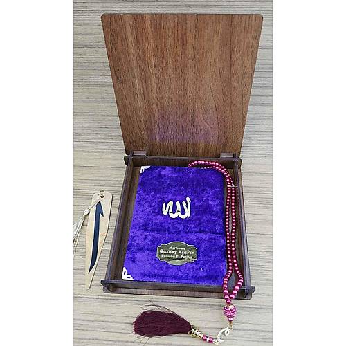 Kadife Yasin Kitab isimli inci tesbihli Ahap Kutulu
