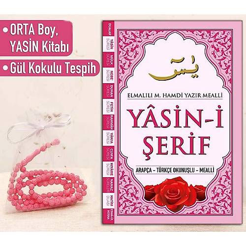 2li Mevlit seti Orta boy Yasin kitab Pembe Kapak Gl kokulu  Tesbih
