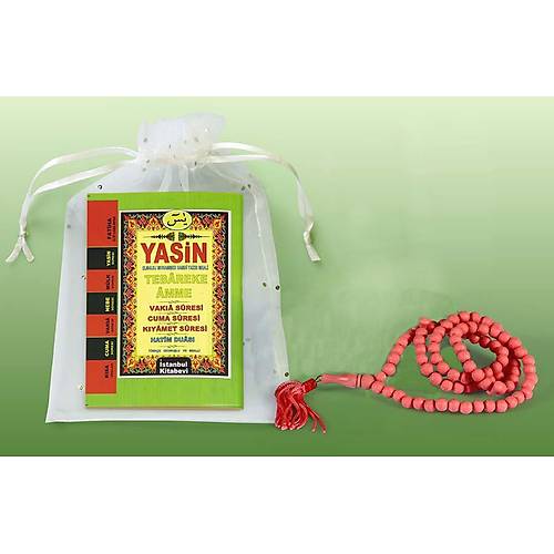 3l Mevlit seti Cep Boy yasin kitab 10x14cm Tl Kese Gl Kokulu Tesbih