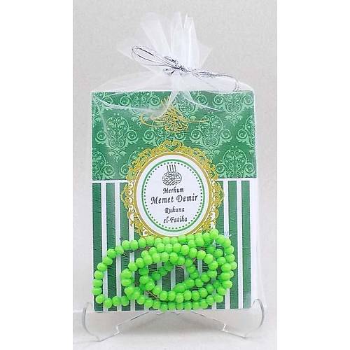 Yasin Kitab Yeil, Tl kese+ Tesbih  64 sayfa 13x16cm