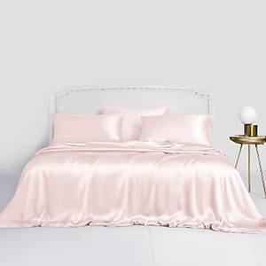 Ekstra Battal Boy Super King Size Toz Pembe Saf �pek Nevresim Tak�m�