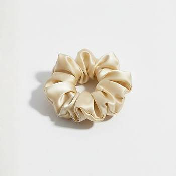 Saf �pek A��k Sar� Toka Scrunchie B�y�k Boy