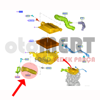 Transit V362 Custom 2.0 Hava Filtre Kutusu Hava Emi Borusu 2013-2023 | ORIJINAL