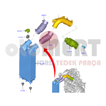 Fiesta 1.5/1.6 TDCI ntercooler Hortumu (Krmz) 2011-2018 THAL