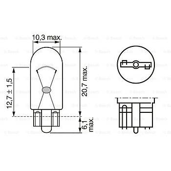 12V/5W-W5W Xenon Blue Dipsiz Ampul Seti (2 ADET) | BOSCH