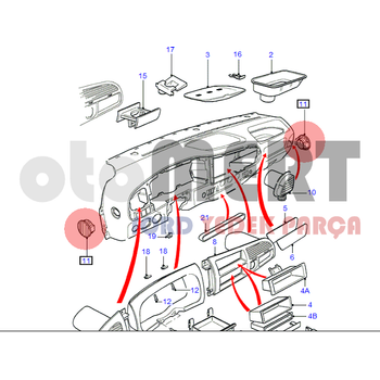 Transit T15-Turbo Yan fleyici / Buz zc Izgara (SOL) 1996-2001 | ORIJINAL