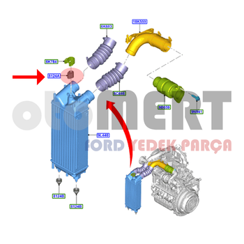 Courier ntercooler st Balant Takozu (Lastii) 2014-2022 | ORIJINAL