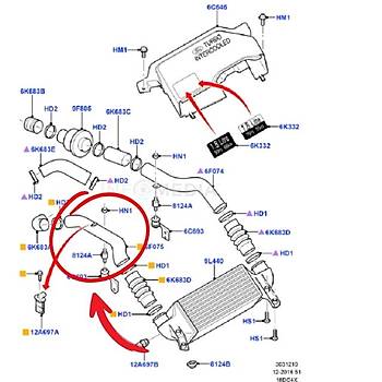 Connect 1.8 TDCI Intercooler Hortumu (�IKI�) 2002-2007 | ORIJINAL