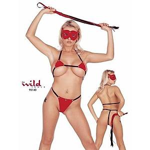 Fantazi İç Giyimli Kırbaçlı Maskeli Takım
