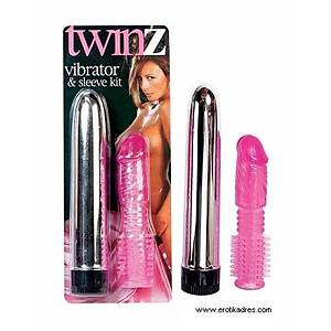 Penis K�l�fl� Twinz Sleeve Vibrat�rl� Set