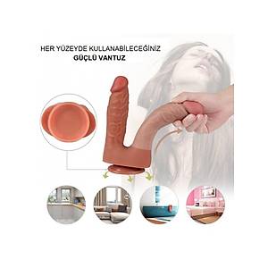 �ift Giri�li Vantuzlu Realistik �atal Dildo Penis