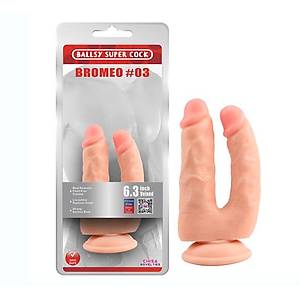 Realistik Vantuzlu Çatal Dildo