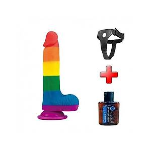 Renkli Realistik Kemerli Penis 20cm Dildo