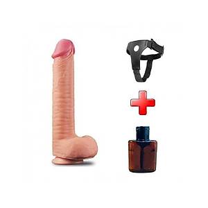 Yeni Nesil �ift Katmanl� 30santim Realistik Dev Strapon Takma