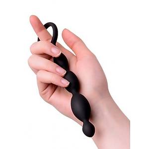 Silikon Anal Kullan�ml� Boncuk Siyah Dildo