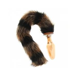 Tilki Kuyruklu Anal Cam Plug 11cm