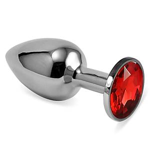 Gümüş Taşlı Küçük Boy Metal Anal Plug
