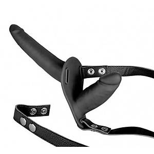 Kemerli �ift Penisli Strapon Siyah Dildo