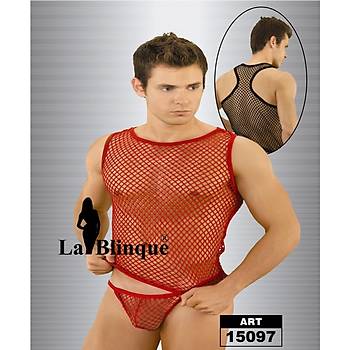 Erkek Krmz Atlet ve String Takm
