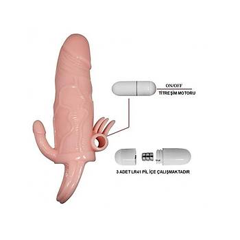 Vajinal Klitoral ve Anal Uyarcl Penis Klfi Titreimli