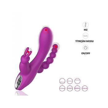 Klitoral & Anal Vajinal 3Ynl Uyarcl Teknolojik Vibratr