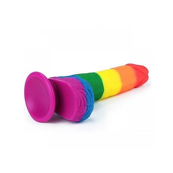 Realistik Vantuzlu Dildo Renkli Penis 20cm