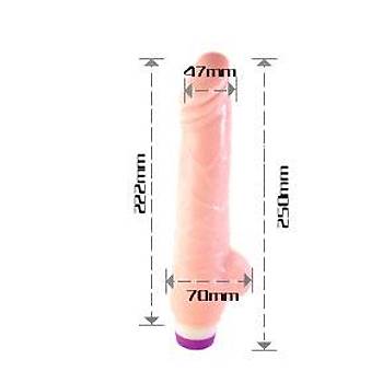 Testisli 25cm Uzun Vibratr Penis