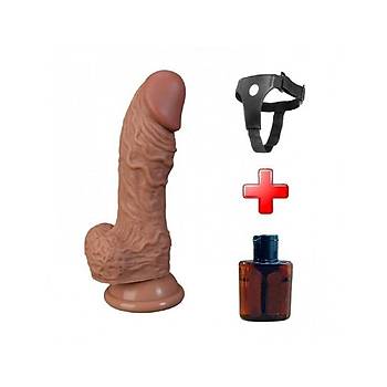Balama Kemerli Realistik Vantuzlu Penis Set