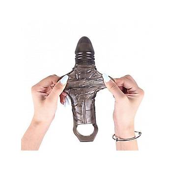 Silikon Dolgulu Zenci 25cm effaf Penis Klf