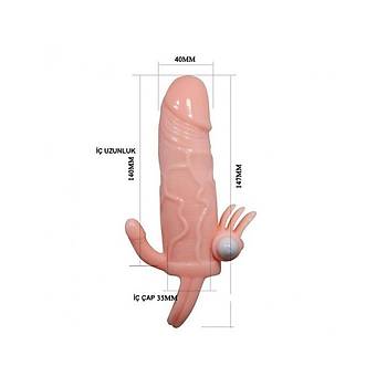 Vajinal Klitoral ve Anal Uyarcl Penis Klfi Titreimli