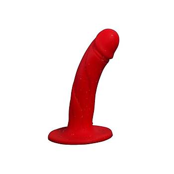 Krmz Penis Anal-Vajinal Silikon Plug Dildo