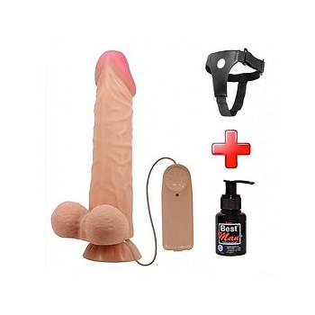 Kkrdakl ift Katmanl Gereki Titreimli Vibratr Takma Penis 24cm