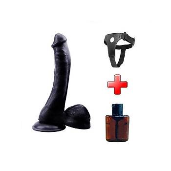 Realistik Vantuzlu Zenci 24cm Strapon Penis