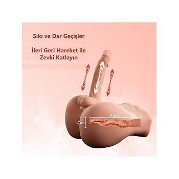 Git Gelli Hareketli 18cm Penisli ve Anal Girili Erkek Vcut