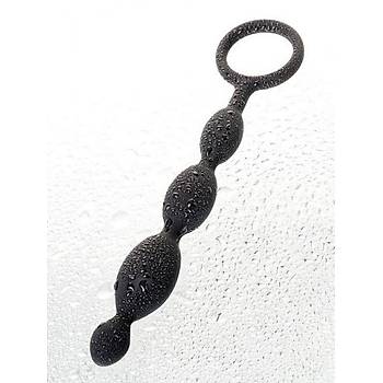 Silikon Anal Kullanml Boncuk Siyah Dildo