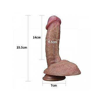 ift Katmanl 19,5cm Realistik Strapon Orjinal Penis