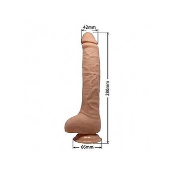 Titreimli Gereki Kaln ve Uzun Penis 28cm Kemerli Set