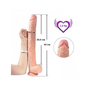 Realistik Penis Byk Uzun Damarl 43cm Dev Dildo Kemerli Set