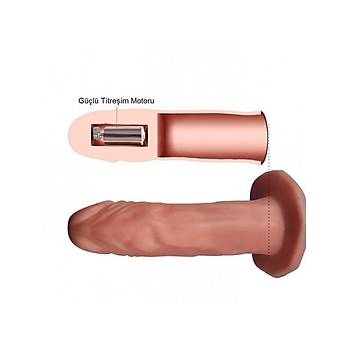 On Fonkyonlu i Delikli Bo Vibrasyonlu Strapon Penis